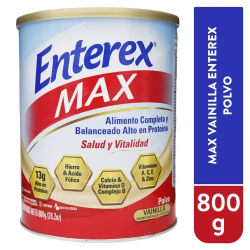 Max Vainilla Enterex Polvo 800 Gr