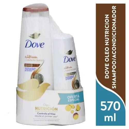 Shampoo Dove Oleo Nutricion en Botella - 400 ml + Acondicionador Dove en Botella - 200 ml