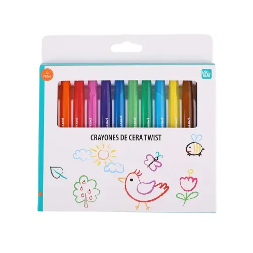 Crayones Pen + Gear de cera twist - 12 Pzas