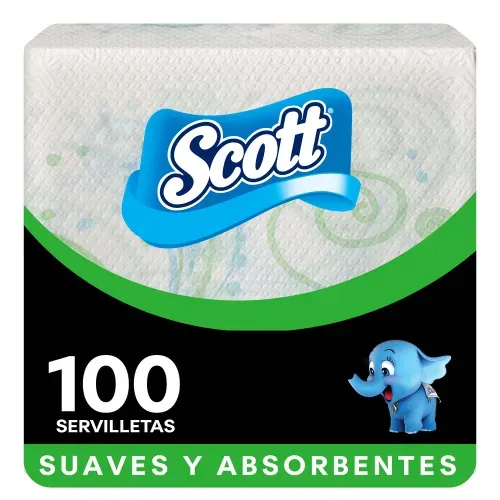 Servilletas de Papel Scott Decorada Cuadrada - 100 Hojas