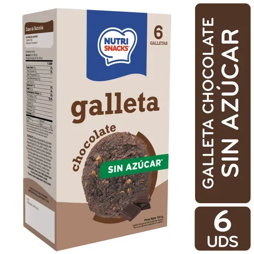 Galleta Nutrisnacks Sin Azúcar Sabor Chocolate 6Uds - 144g