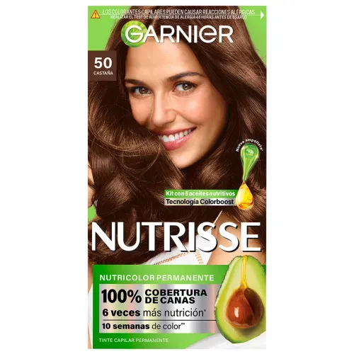 Tinte para Cabello Garnier Nutrisse Tono 50 Castaña - 125 ml