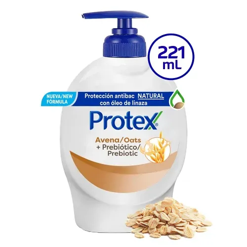 Jabón Líquido para Manos Protex Antibacterial Avena 221 ml