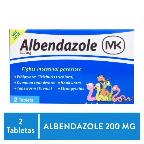 Albendazol MK 200 mg caja 2 tabletas - Precio indicado por caja