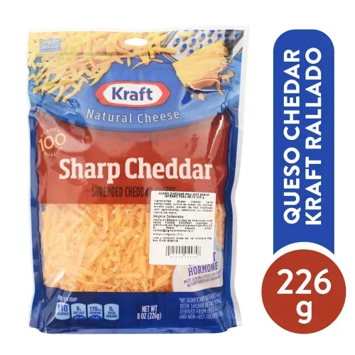 Cheese Kraft Cheddar Mild Rallado 226g