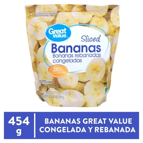 Bananos Great Value Rebanados Congelados 16 oz - 454 g
